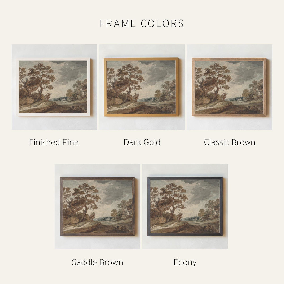 Autumn Landscape Painting | Fall Trees Painting with Natural Wood Frame | Autumn Canvas Wall Art | Fall Wall Decor for Living Room | N231