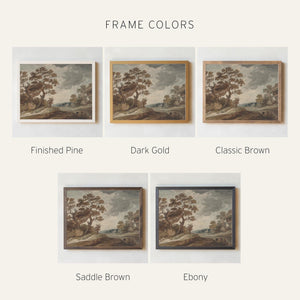 Autumn Landscape Painting | Fall Trees Painting with Natural Wood Frame | Autumn Canvas Wall Art | Fall Wall Decor for Living Room | N231