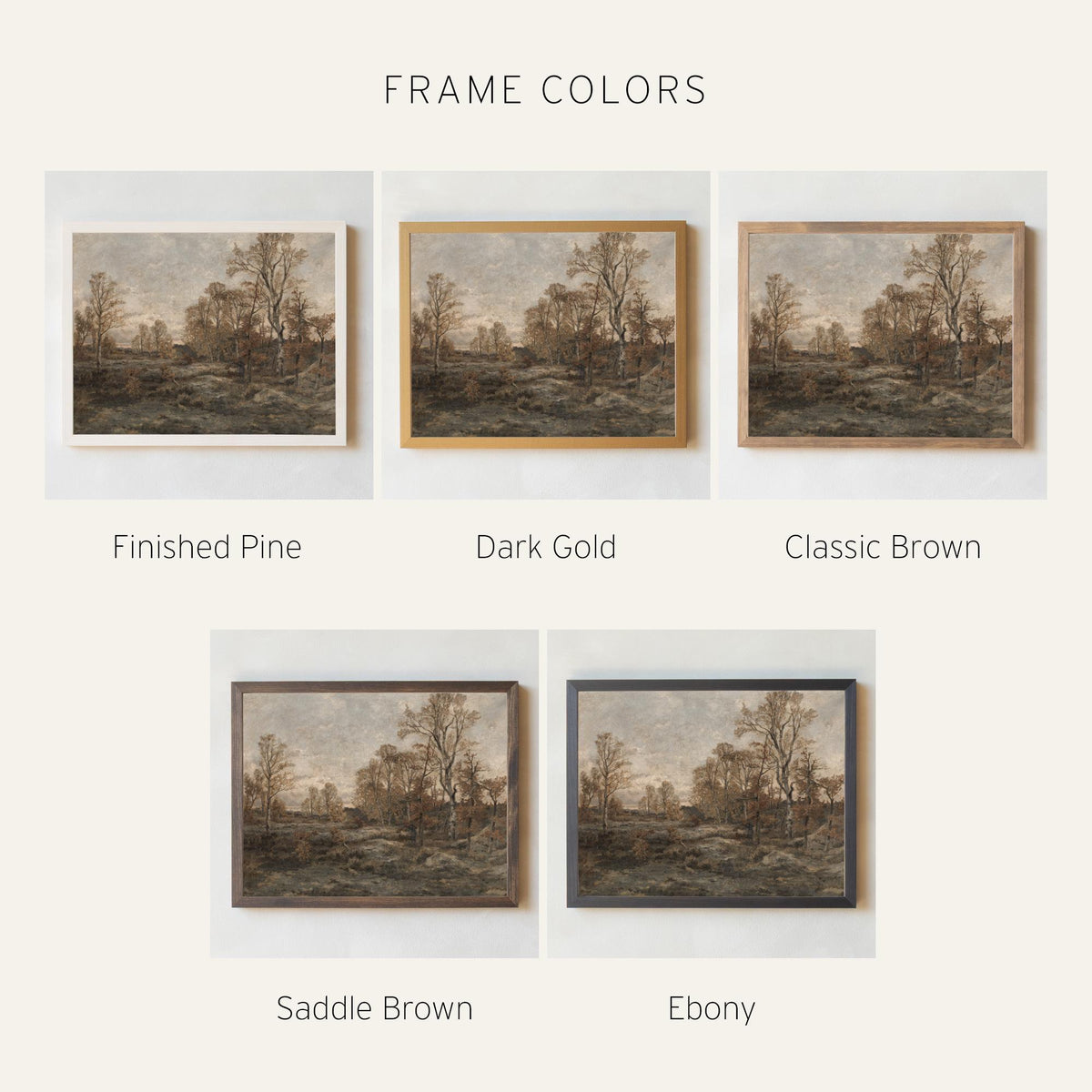 Vintage Autumn Painting | Landscape Painting | Large Framed Wall Art | Fall Landscape Art for Living Room | N230