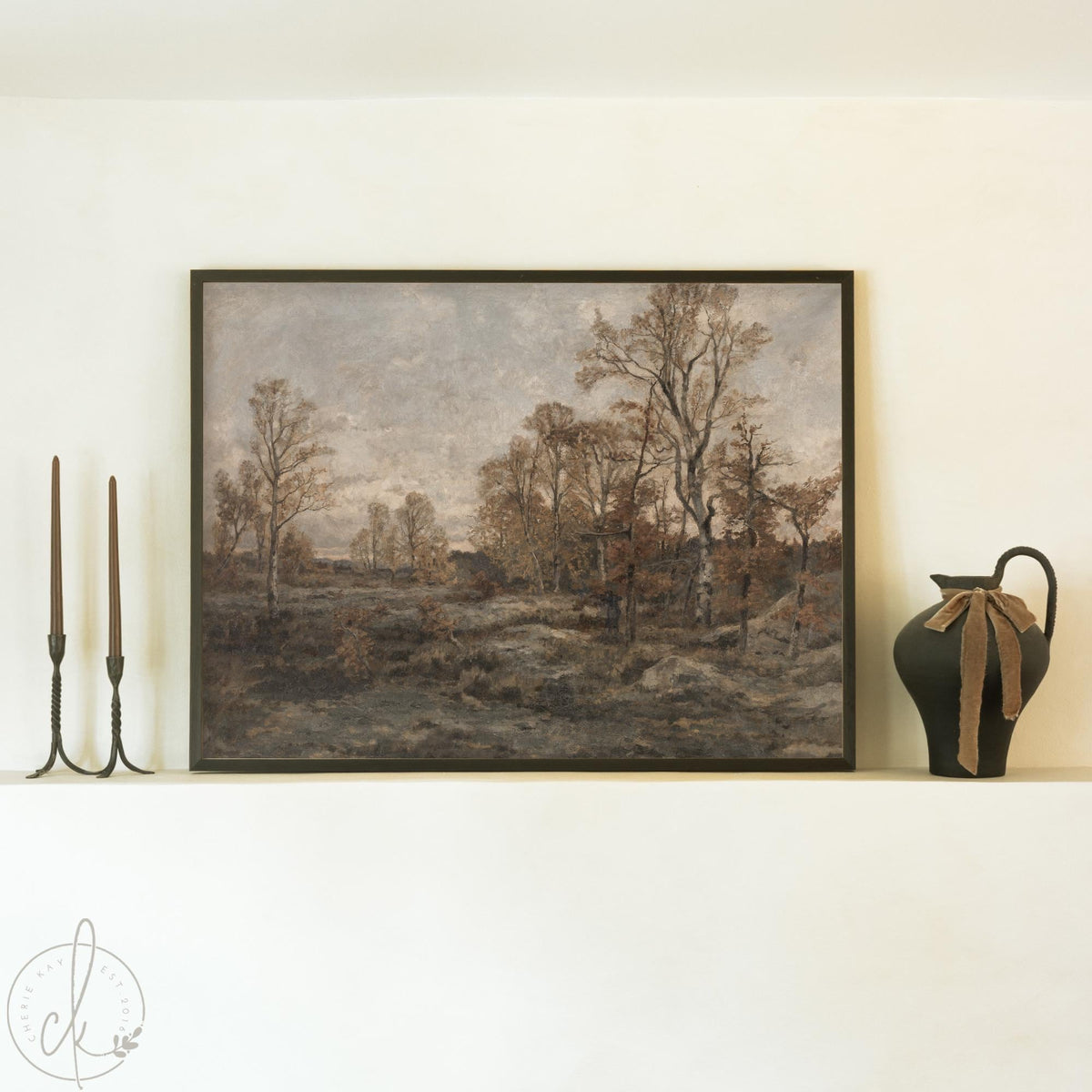 Vintage Autumn Painting | Landscape Painting | Large Framed Wall Art | Fall Landscape Art for Living Room | N230
