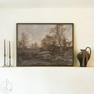 Vintage Autumn Painting | Landscape Painting | Large Framed Wall Art | Fall Landscape Art for Living Room | N230