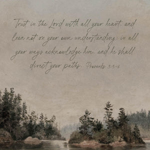 Christian Home Decor | Bible Verse Wall Art with Proverbs 3:5-6 | Large Canvas Wall Art | Christian Wall Art for Living Room | T92