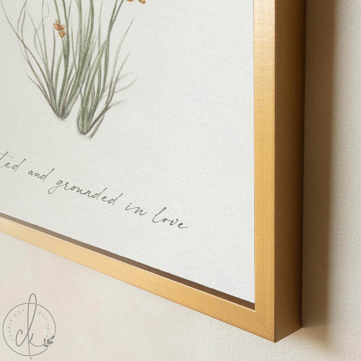 Wildflower Wall Art | Scripture Wall Art with Ephesians 3:17 | Large Framed Botanical Wall Decor | Inspirational Christian Home Decor | N240