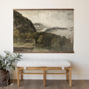 Large Mountain Wall Art | Canvas Mountain Wall Art for Living Room | Moody Landscape Wall Decor | Extra Large Wall Art | T79