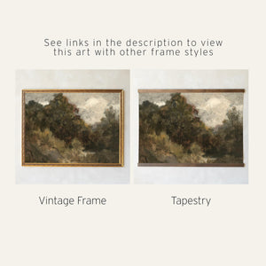 Moody Landscape Painting | Neutral Landscape Wall Art | Large Framed Art | Earth Tone Wall Decor | Framed Landscape for Living Room | N92