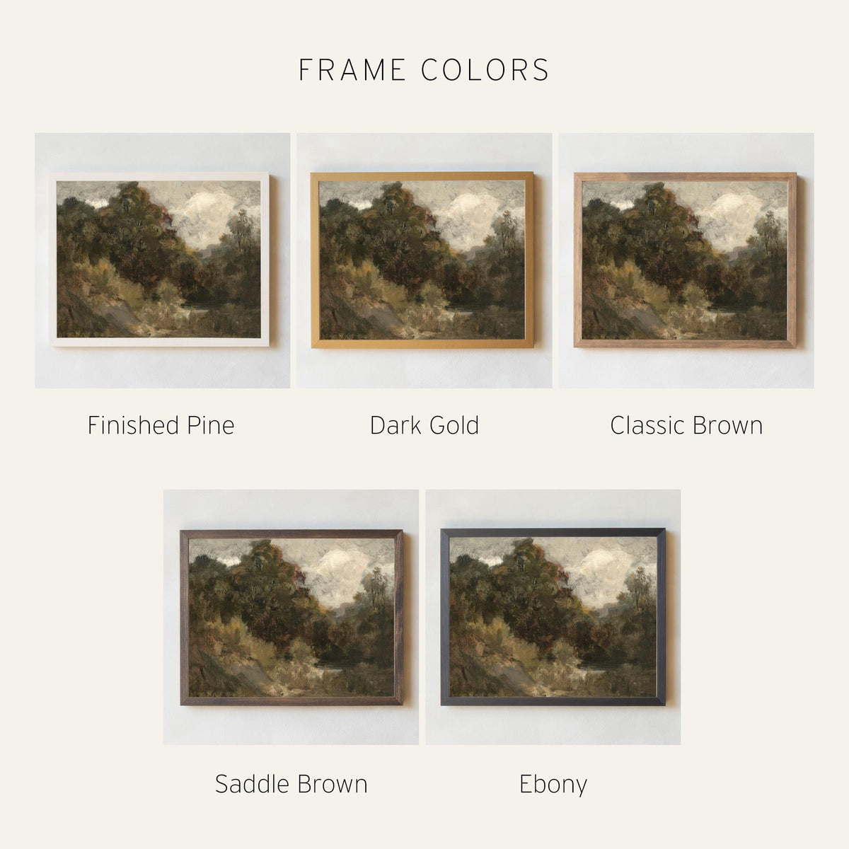 Moody Landscape Painting | Neutral Landscape Wall Art | Large Framed Art | Earth Tone Wall Decor | Framed Landscape for Living Room | N92