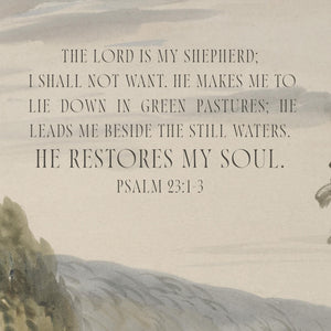 Psalm 23 Wall Art | Large Canvas Wall Hanging with Bible Verse | Christian Wall Decor | Inspirational Landscape Art | T81
