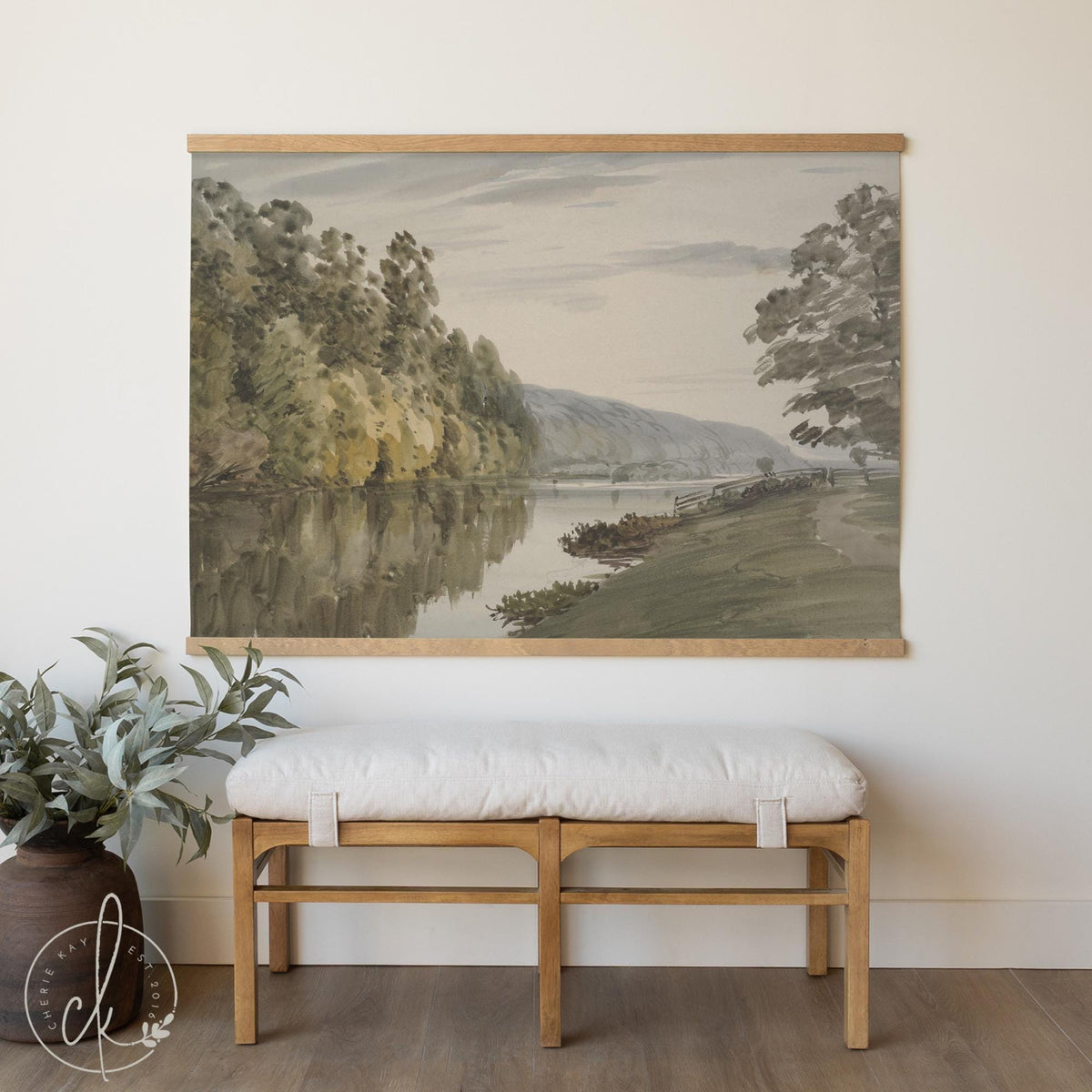 Psalm 23 Wall Art | Large Canvas Wall Hanging with Bible Verse | Christian Wall Decor | Inspirational Landscape Art | T81