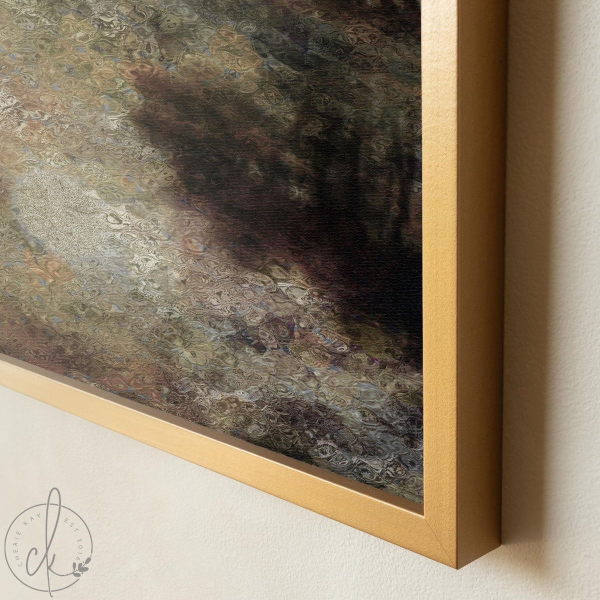 Abstract Field Painting | Wildflower Field Landscape Art | Earth Tone Wall Decor | Large Framed Canvas | Neutral Nature Artwork | N246