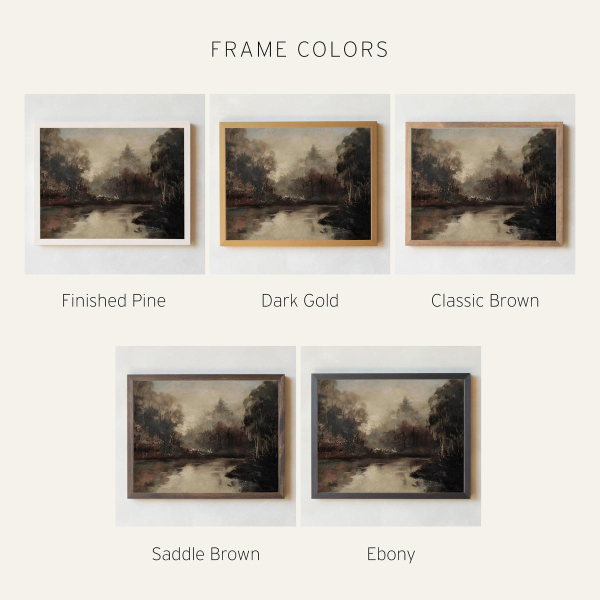 Moody Autumn Trees Painting | Large Wall Art for Living Room | Fall Landscape Canvas | Nature Wall Art | Framed Autumn Forest Decor | N245
