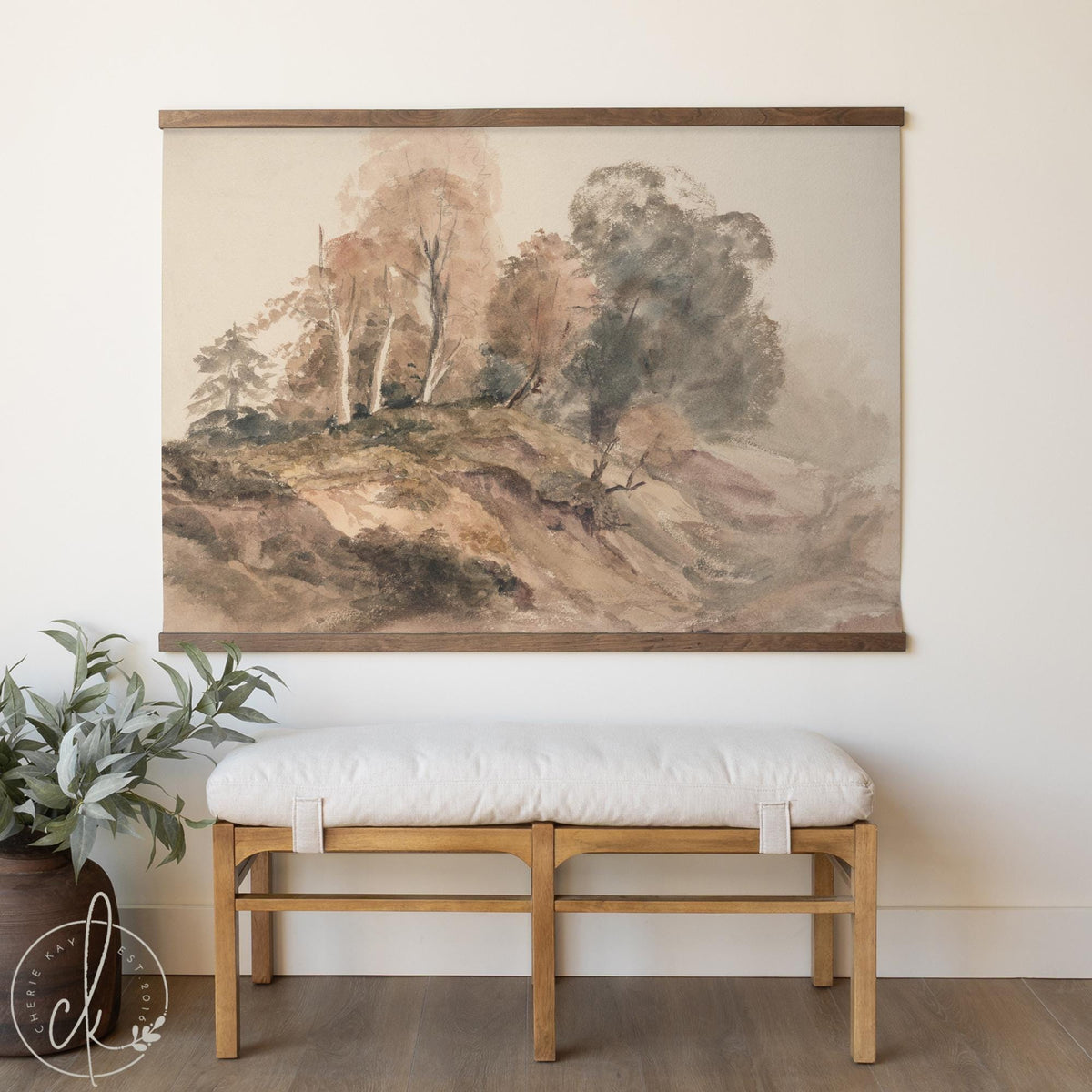 Autumn Landscape Painting | Fall Canvas Wall Art | Large Fall Wall Art | Earth Tone Nature Decor | Canvas Tapestry for Home Decor | T83