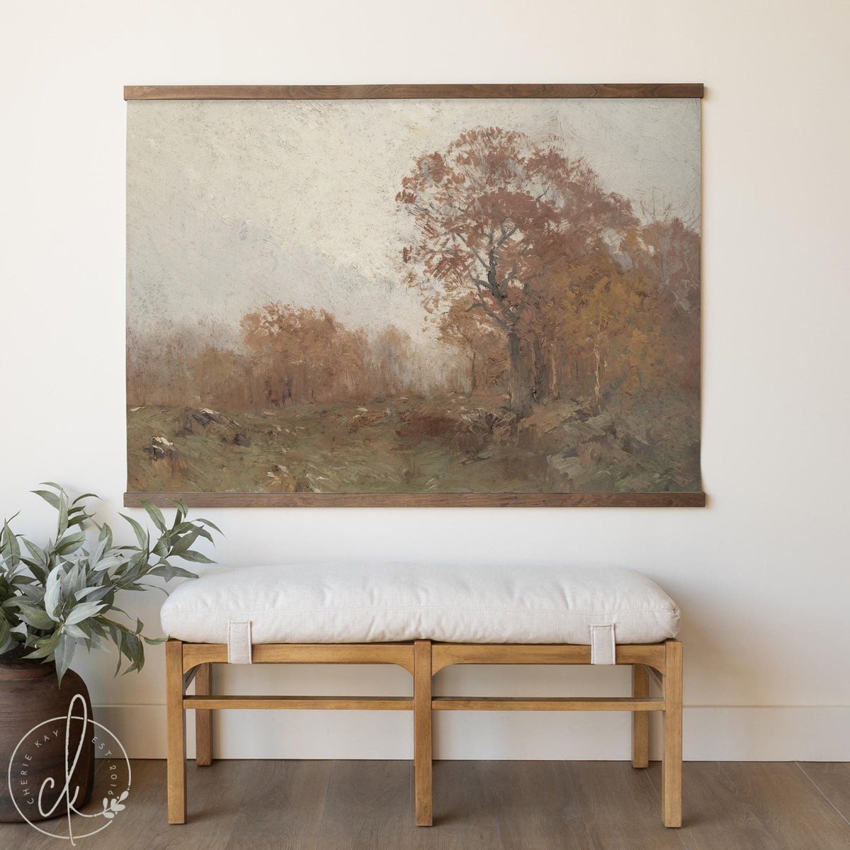 Autumn Tree Painting | Fall Landscape Painting on Canvas | Large Tree Painting | Forest Landscape Wall Art | Nature Wall Painting | T87