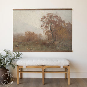 Autumn Tree Painting | Fall Landscape Painting on Canvas | Large Tree Painting | Forest Landscape Wall Art | Nature Wall Painting | T87