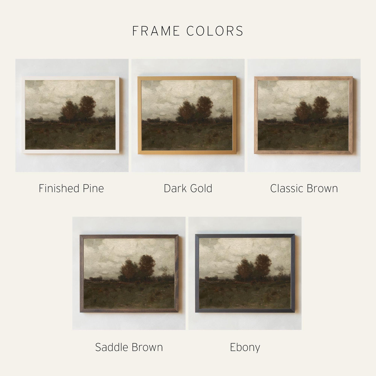 Moody Landscape Art | Large Autumn Wall Art | Framed Landscape Painting | Nature Oil Artwork for Living Room Decor | Vintage Wall Art | N68