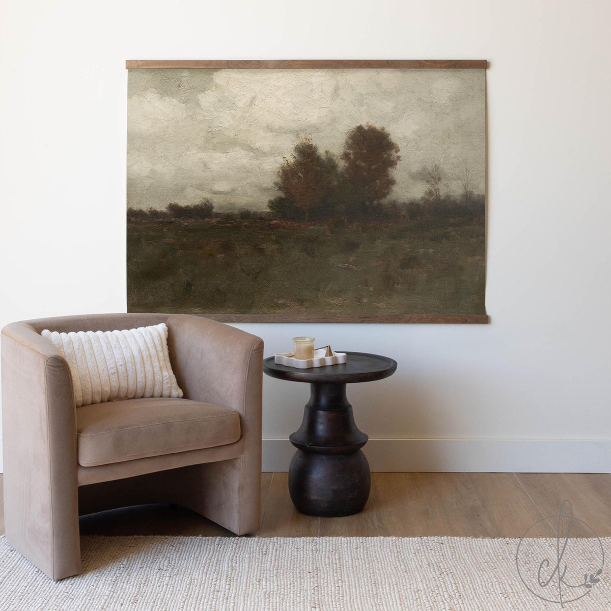 Fall Landscape Wall Art | Large Landscape Wall Art for Living Room | Autumn Landscape Painting | Moody Landscape Wall Hanging | T93