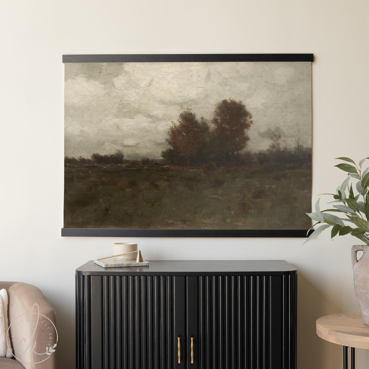 Fall Landscape Wall Art | Large Landscape Wall Art for Living Room | Autumn Landscape Painting | Moody Landscape Wall Hanging | T93