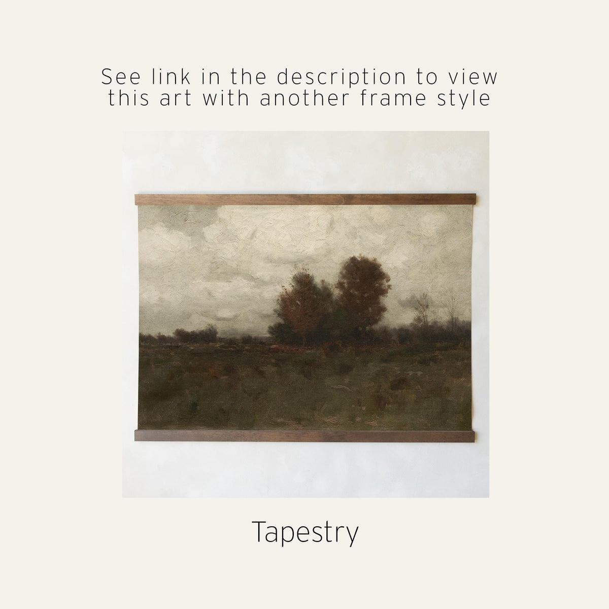 Moody Landscape Art | Large Autumn Wall Art | Framed Landscape Painting | Nature Oil Artwork for Living Room Decor | Vintage Wall Art | N68