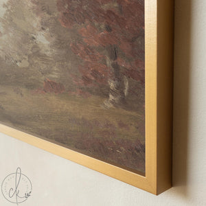 Autumn Wall Art | Landscape Painting with Trees and Lake | Large Framed Nature Wall Decor | Fall Landscape Painting for Living Room | N237