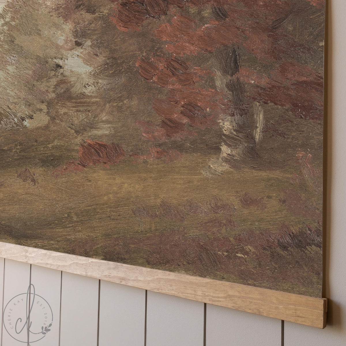Fall Scene Painting | Large Wall Art for Living Room | Oversized Autumn Landscape Wall Hanging | Seasonal Fall Wall Decor | T94