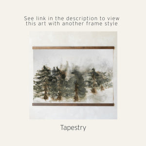 Pine Tree Wall Art | Winter Landscape Painting | Christmas Artwork | Large Framed Canvas Wall Decor | Snowy Forest Wall Art | N200