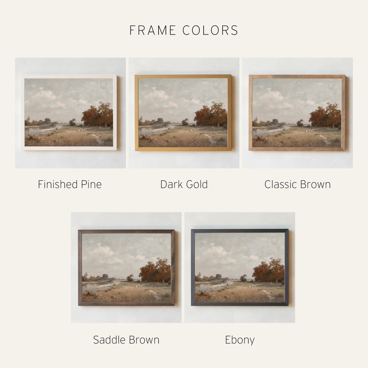 Fall Landscape Painting | Autumn Countryside Wall Art | Vintage Landscape Canvas | Large Framed Nature Artwork | Entryway Wall Decor | N232