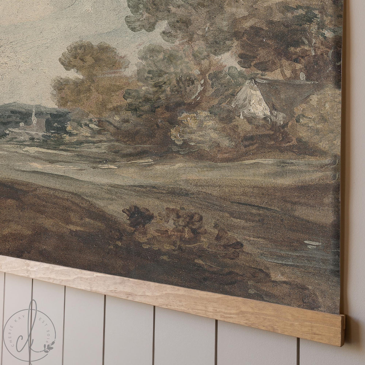 Vintage Fall Painting | Autumn Landscape Painting Large Wall Art | Thanksgiving Wall Decor | Canvas Wall Hanging | Harvest Wall Art | T89