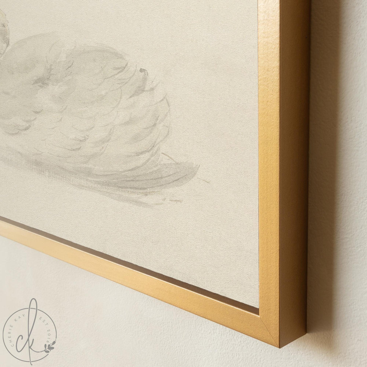 Swan Wall Art | Christian Wall Art with Psalm 91:4 | Large Framed Wall Art for Living Room | Neutral Nature Wall Decor | N209