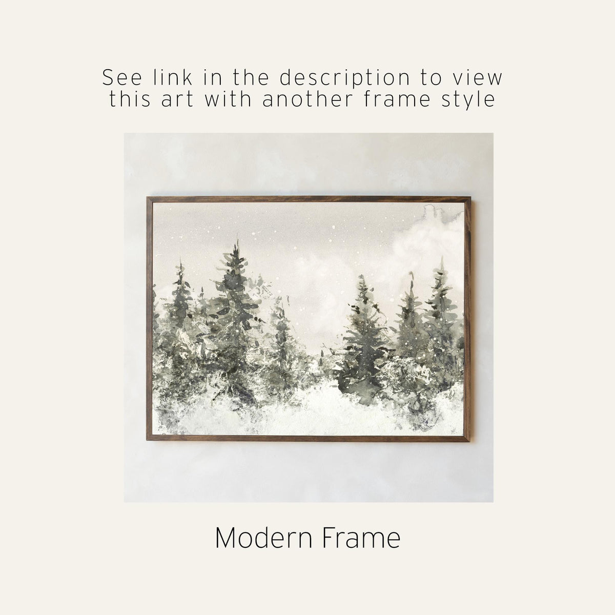 Christmas Wall Art | Large Winter Wall Art | Christmas Tree Canvas Hanging | Holiday Snowy Forest Wall Decor | Nature Canvas Print | T97