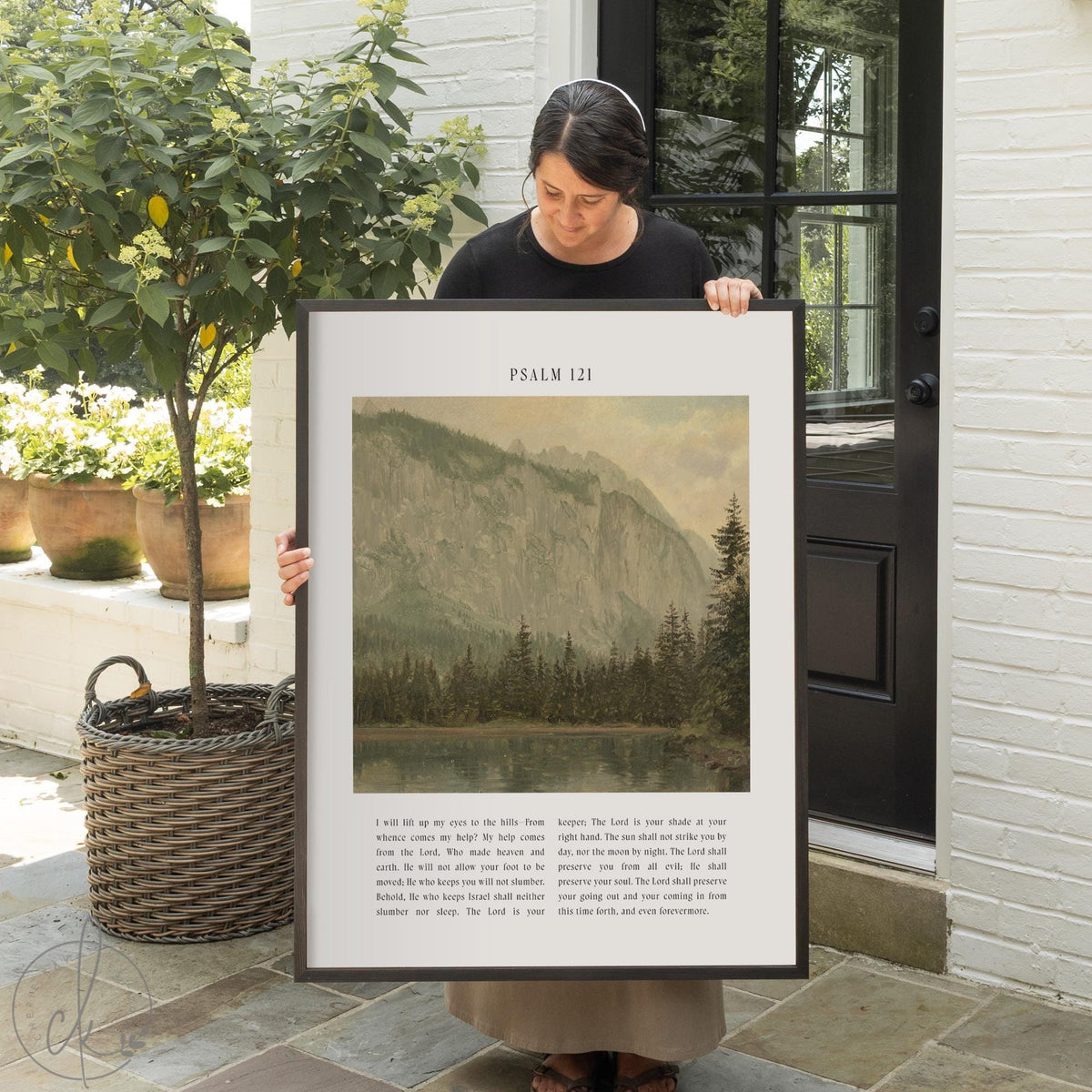 Psalm 121 Wall Art | Bible Verse Wall Art | Christian Wall Decor | Mountain Landscape Wall Art | Large Framed Artwork | N213