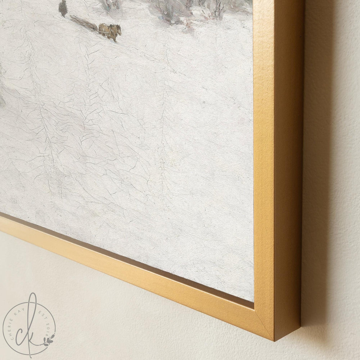 Snowy Landscape Painting | Winter Landscape Art on Canvas | Large Wall Art for Living Room | Framed Christmas Wall Decor | N220