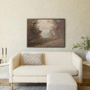 Autumn Wall Art | Landscape Painting with Trees and Lake | Large Framed Nature Wall Decor | Fall Landscape Painting for Living Room | N237