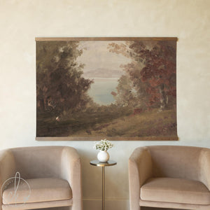Fall Scene Painting | Large Wall Art for Living Room | Oversized Autumn Landscape Wall Hanging | Seasonal Fall Wall Decor | T94