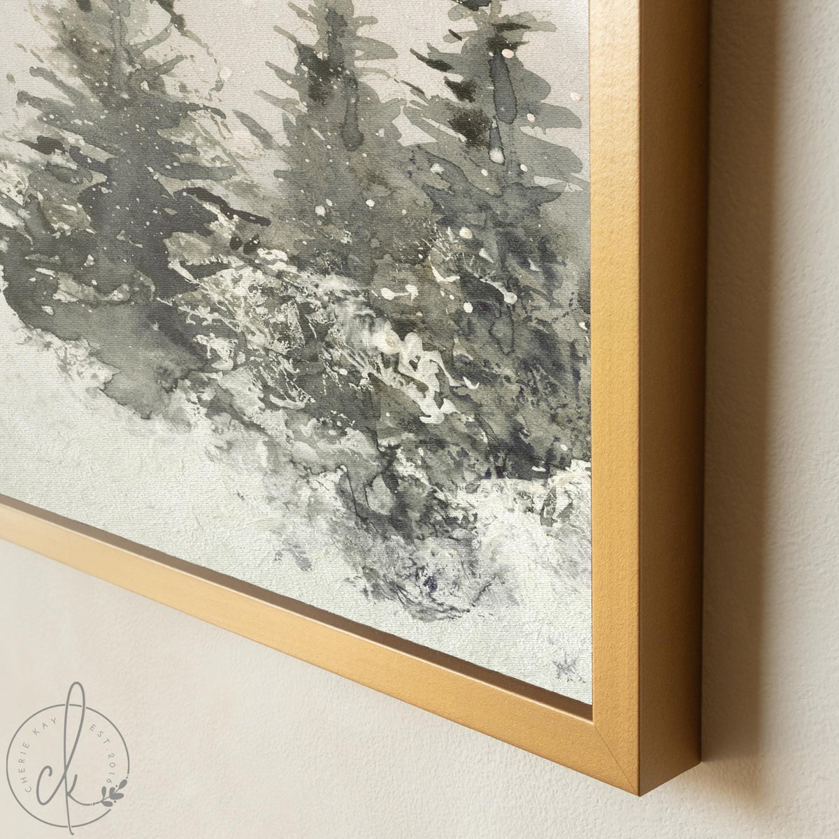 Christmas Tree Wall Art | Large Christmas Artwork for Living Room Decor | Snowy Pine Tree Painting | Entryway Christmas Wall Decor | N103