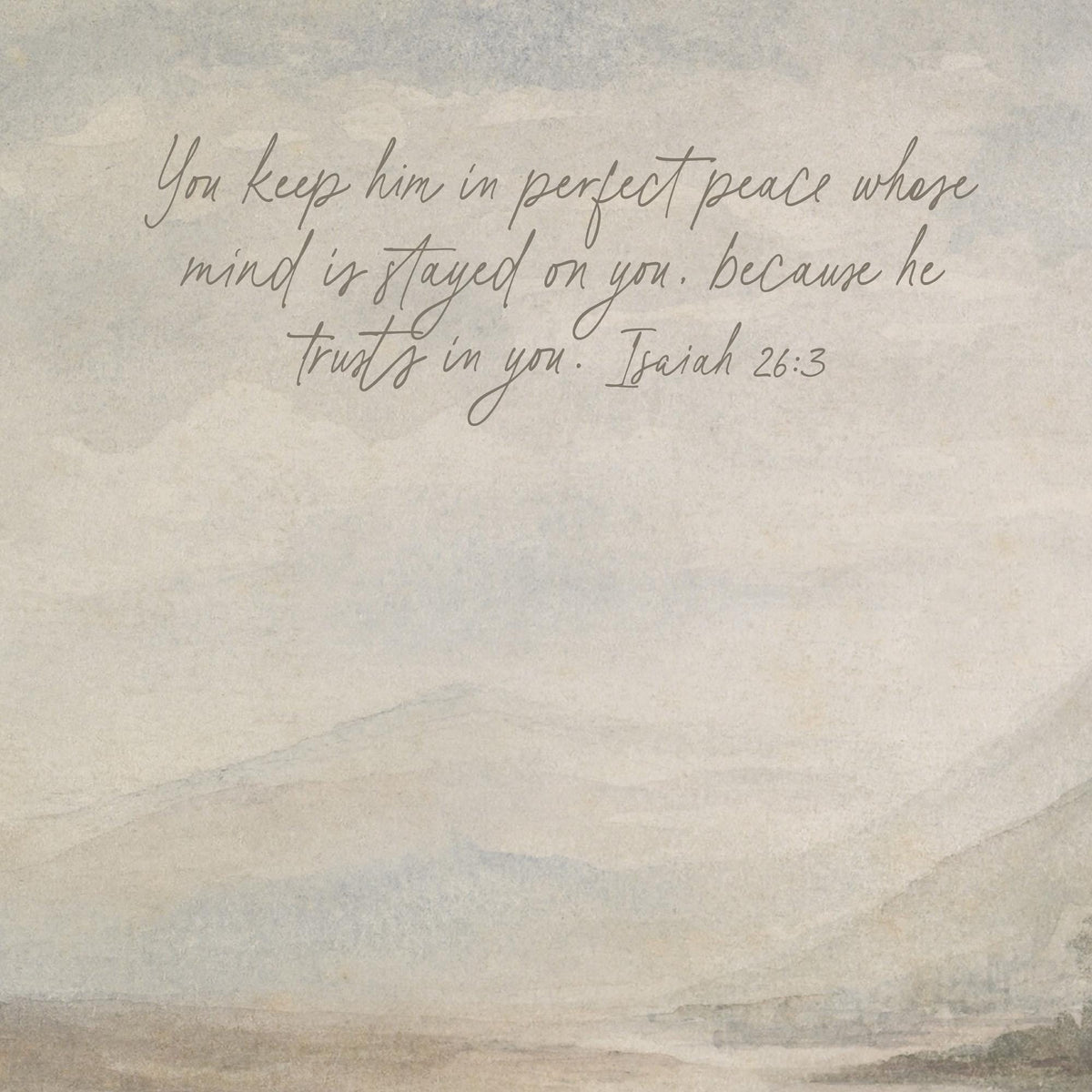 Large Scripture Wall Art | Isaiah 26:3 Bible Verse Canvas | T104