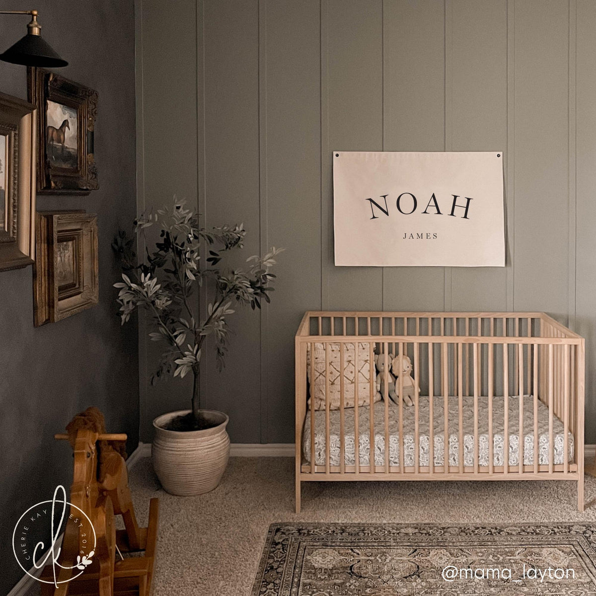 Nursery Wall Art | Personalized Baby Name Flag | Custom Fabric Wall Hanging | 51