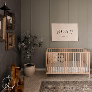 Nursery Wall Art | Personalized Baby Name Flag | Custom Fabric Wall Hanging | 51