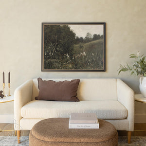Vintage Landscape Painting | Wildflower Meadow Gold Framed Wall Art | N86