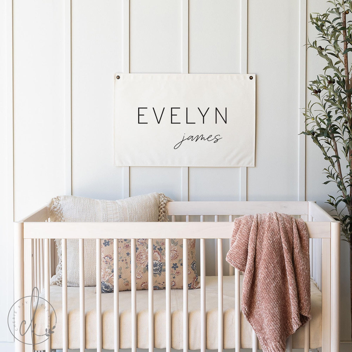 Girl Name Banner | Nursery Name Sign | Custom Baby Wall Decor | 56