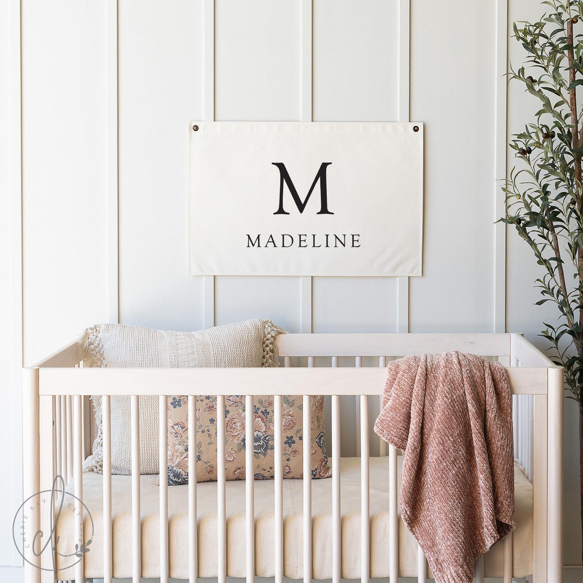 Nursery Name Banner | Custom Nursery Decor | Neutral Baby Wall Art | 30