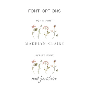 Floral Nursery Decor | Personalized Name Wall Art | Botanical Nursery Hanging | 84