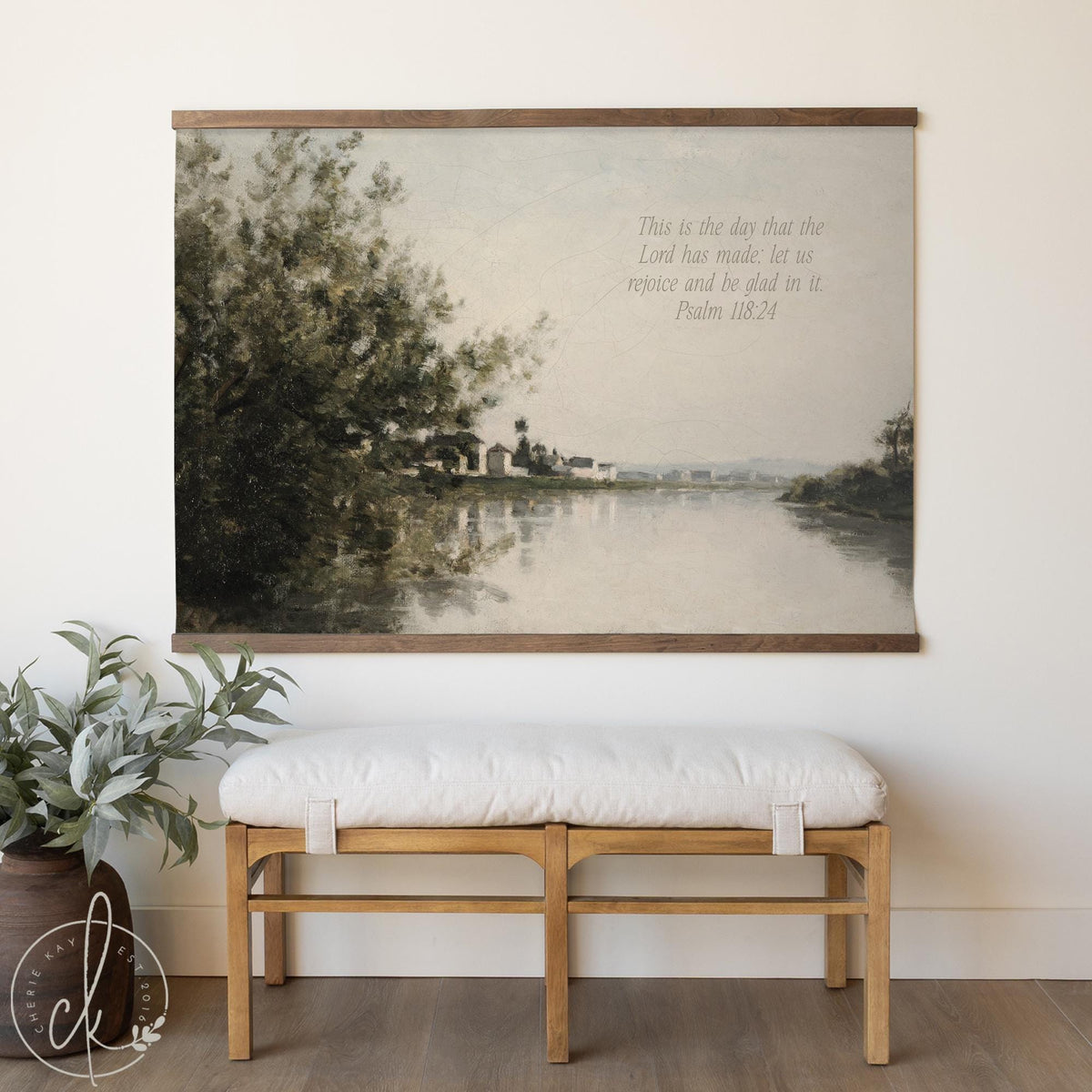 Large Scripture Wall Art | Psalm 118:24 Canvas Tapestry | T109