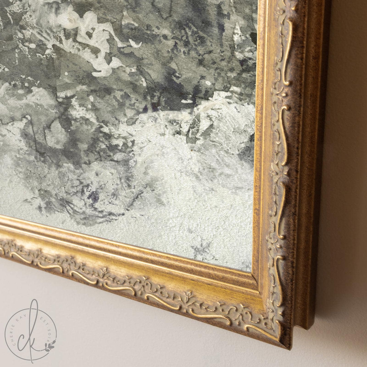 Winter Landscape Painting | Neutral Christmas Wall Decor | Framed Snowy Forest Art | N103