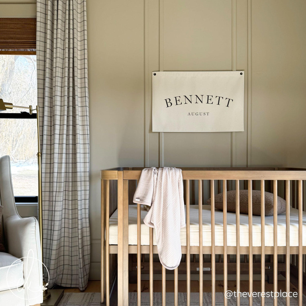 Nursery Wall Art | Personalized Baby Name Flag | Custom Fabric Wall Hanging | 51