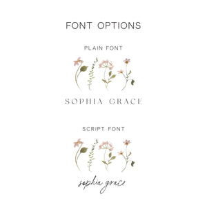 Floral Nursery Decor | Custom Name Wall Hanging | Personalized Baby Girl Room Art | 47