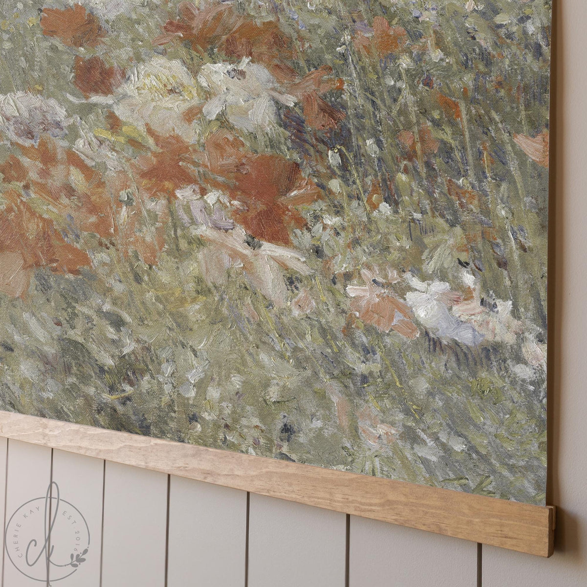 Vintage Landscape Painting | Large Wall Tapestry | Coastal Garden Wall Art | T110