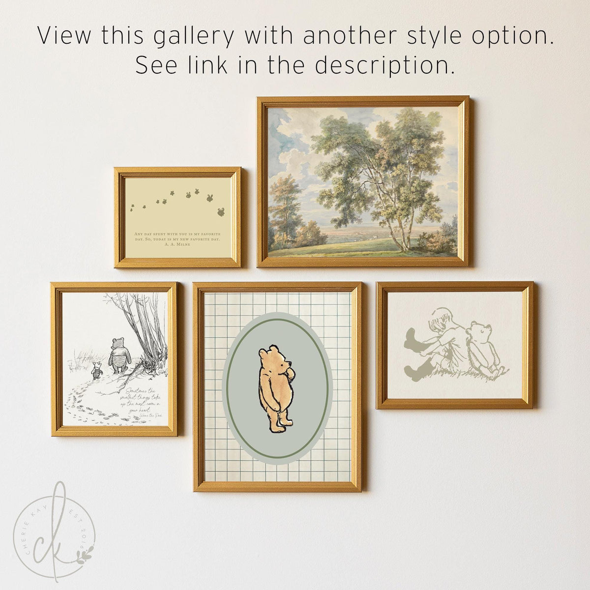 Winnie the Pooh Nursery Wall Art | Vintage Baby Room Gallery Wall | G36