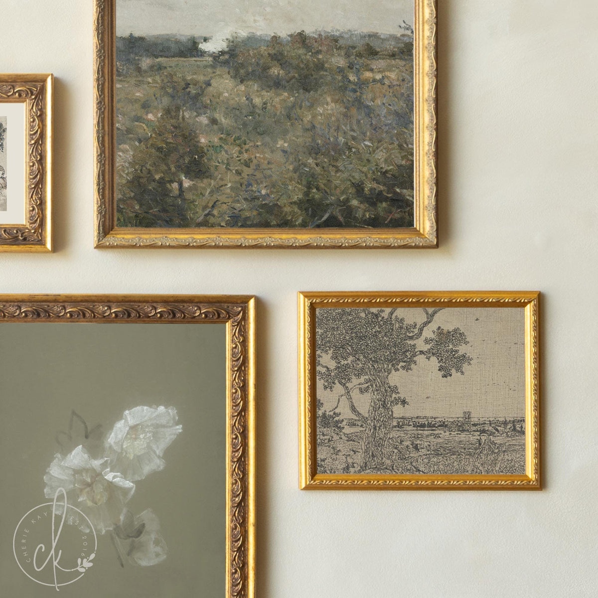 Gallery Wall Frame Set | Vintage Botanical and Landscape Wall Art | G41