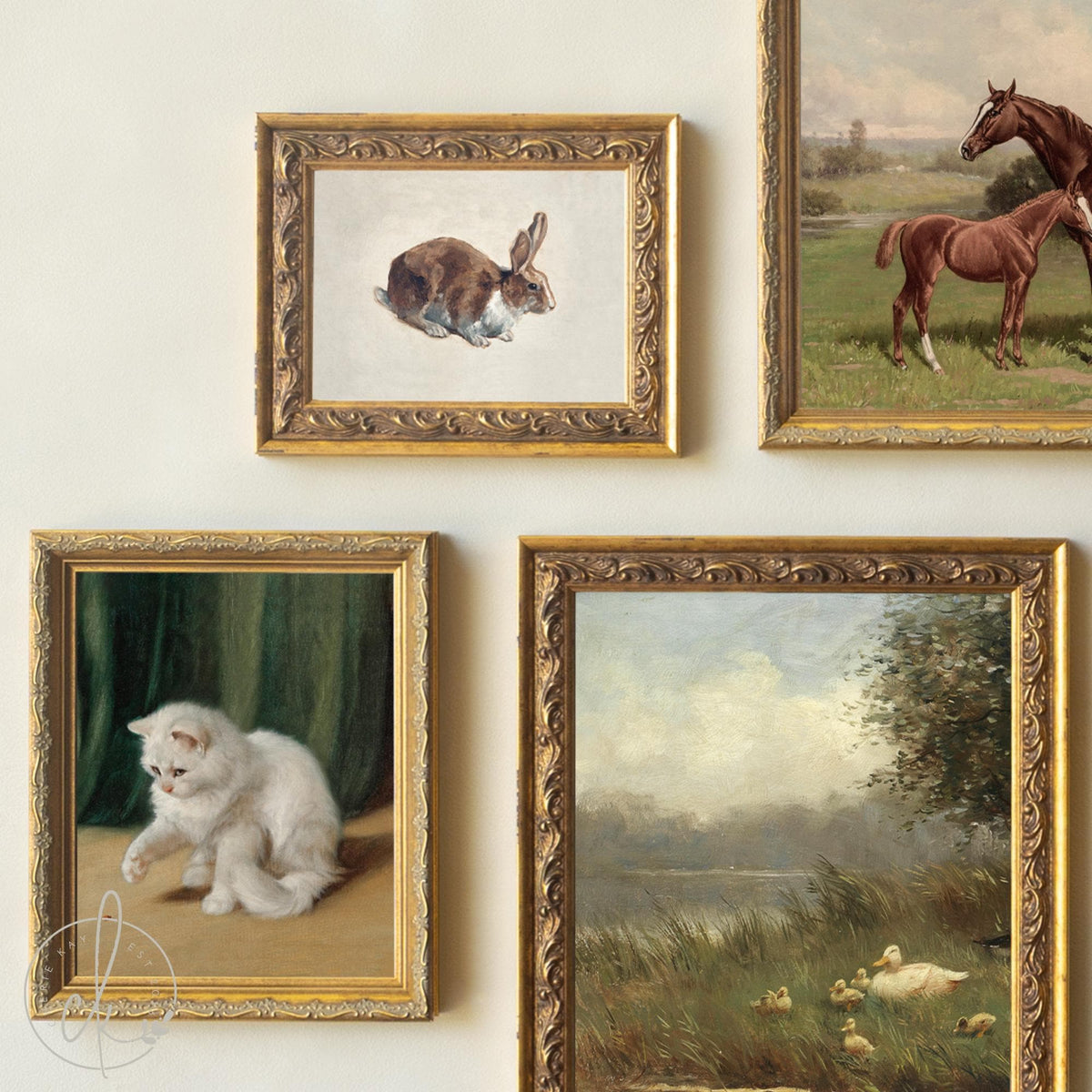 Nursery Gallery Wall | Vintage Animal Prints | Framed Art | G3