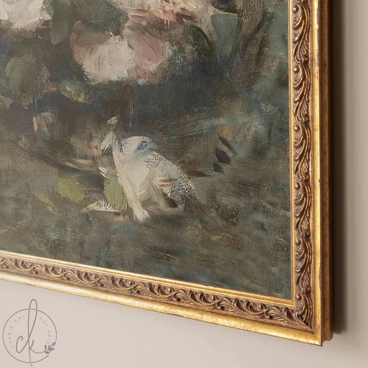 Impressionist Floral Painting | Framed Rose Bouquet Canvas | N84