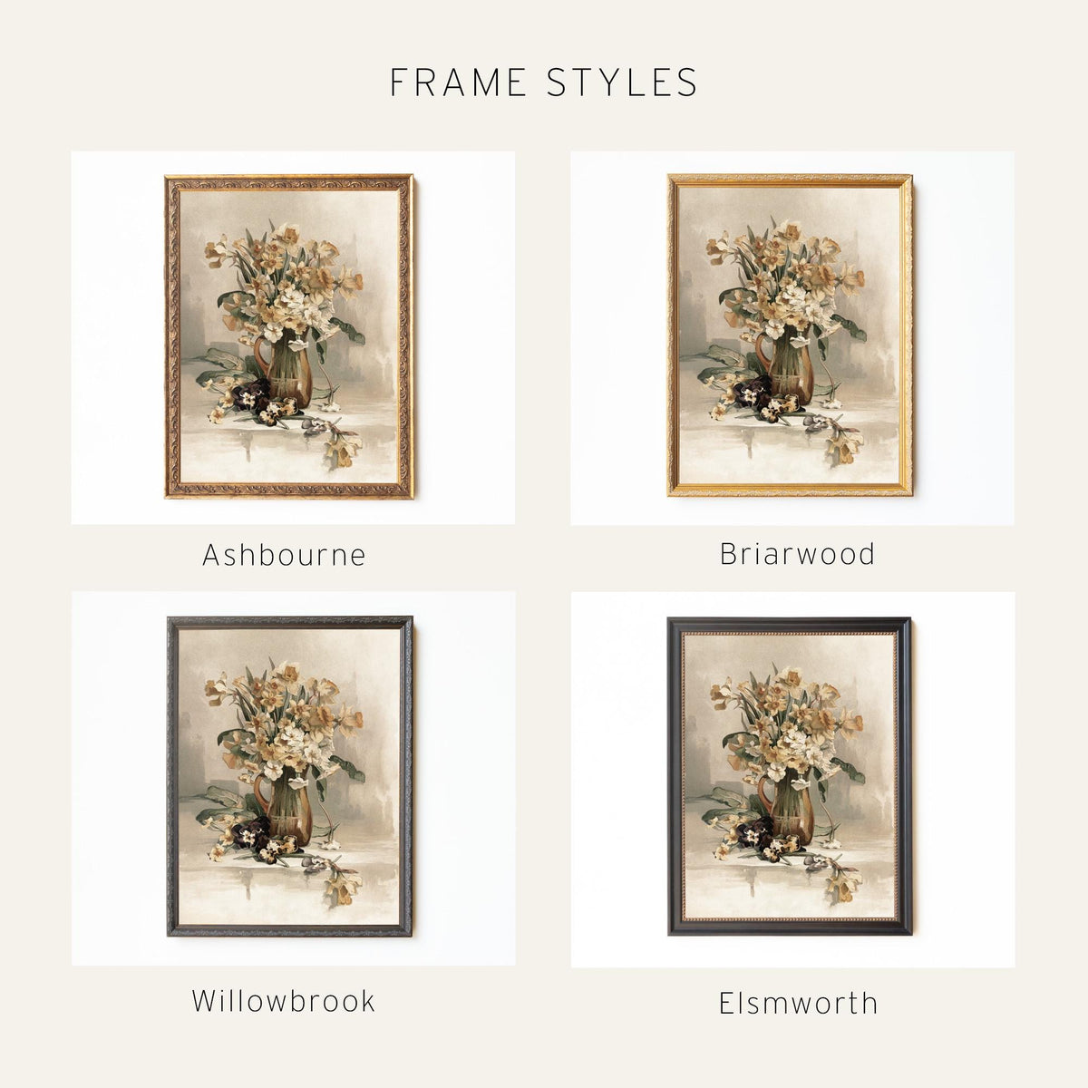 Daffodil Painting | Vintage Floral Wall Art | N199